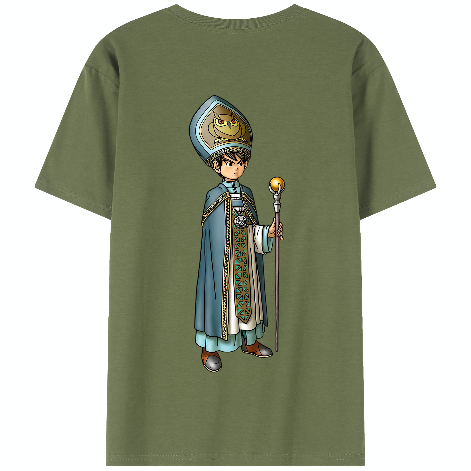 （画像用） ドラゴンクエスト Doragon Kuesuto Dragon Quest 綿100％半袖Tシャツ（背面プリント）